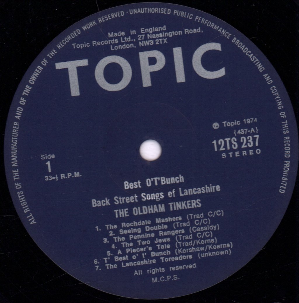 Oldham Tinkers - Best O' T' Bunch - Lp