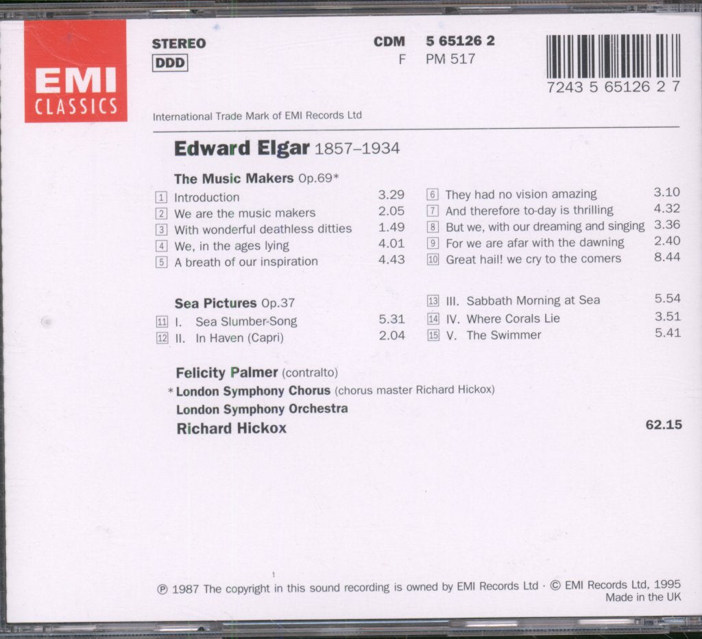 London Symphony Orchestra, Richard Hickox - Elgar - Sea Pictures, The Music Makers - Cd