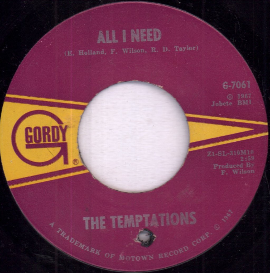 Temptations - All I Need - 7 Inch