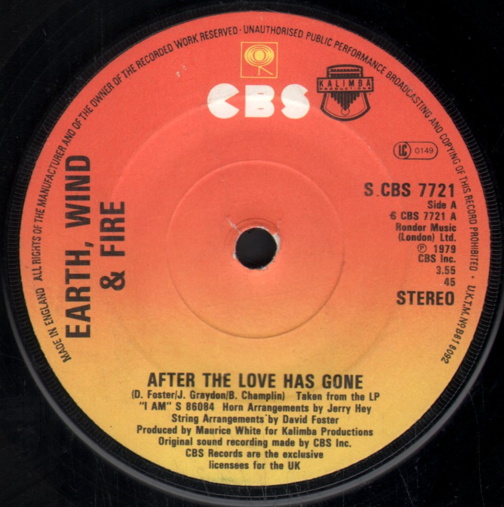 Earth Wind And Fire - After The Love Has Gone - 7 Inch