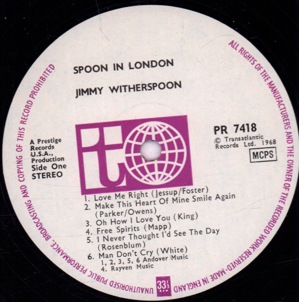 Jimmy Witherspoon - Spoon In London - Lp