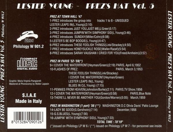 Lester Young - Prez's Hat Vol. 5 - Cd