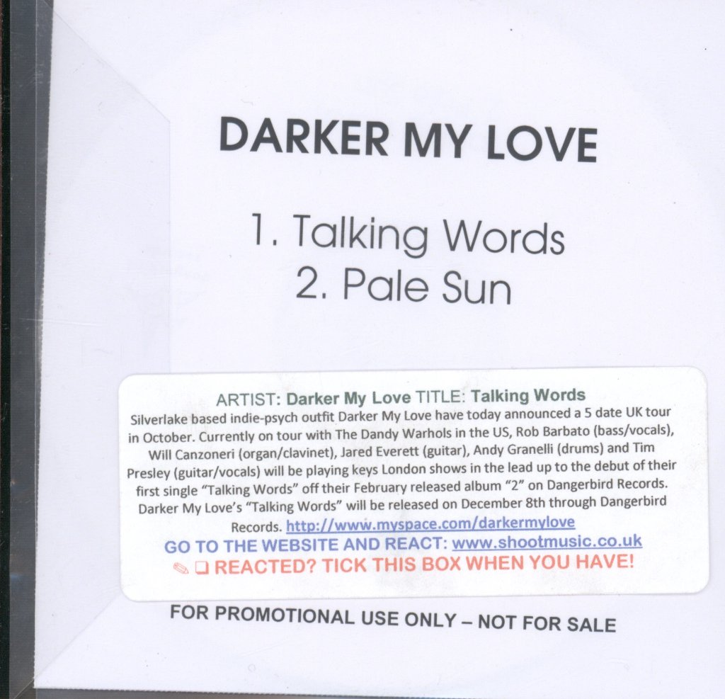 Darker My Love - Talking Words - Cdr