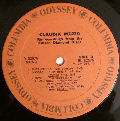 Claudia Muzio - Arias From La Forza Del Destino / I Pagliacci / Zaza / L'Amico Fritz - Lp