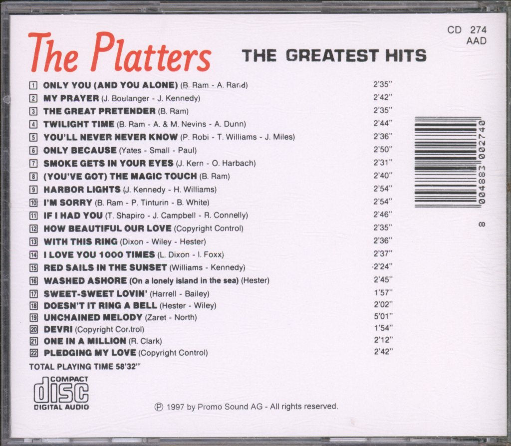 Platters - Greatest Hits - Cd