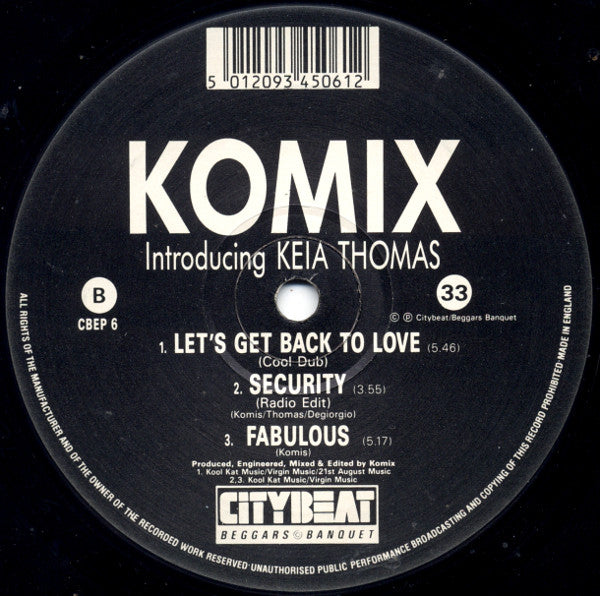 Komix - Let's Get Back To Love - 12 Inch