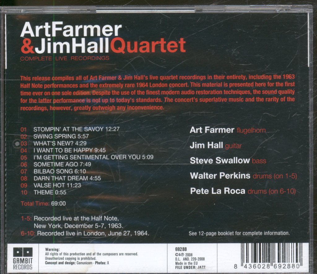 Art Farmer & Jim Hall Quartet - Complete Live Recordings - Cd