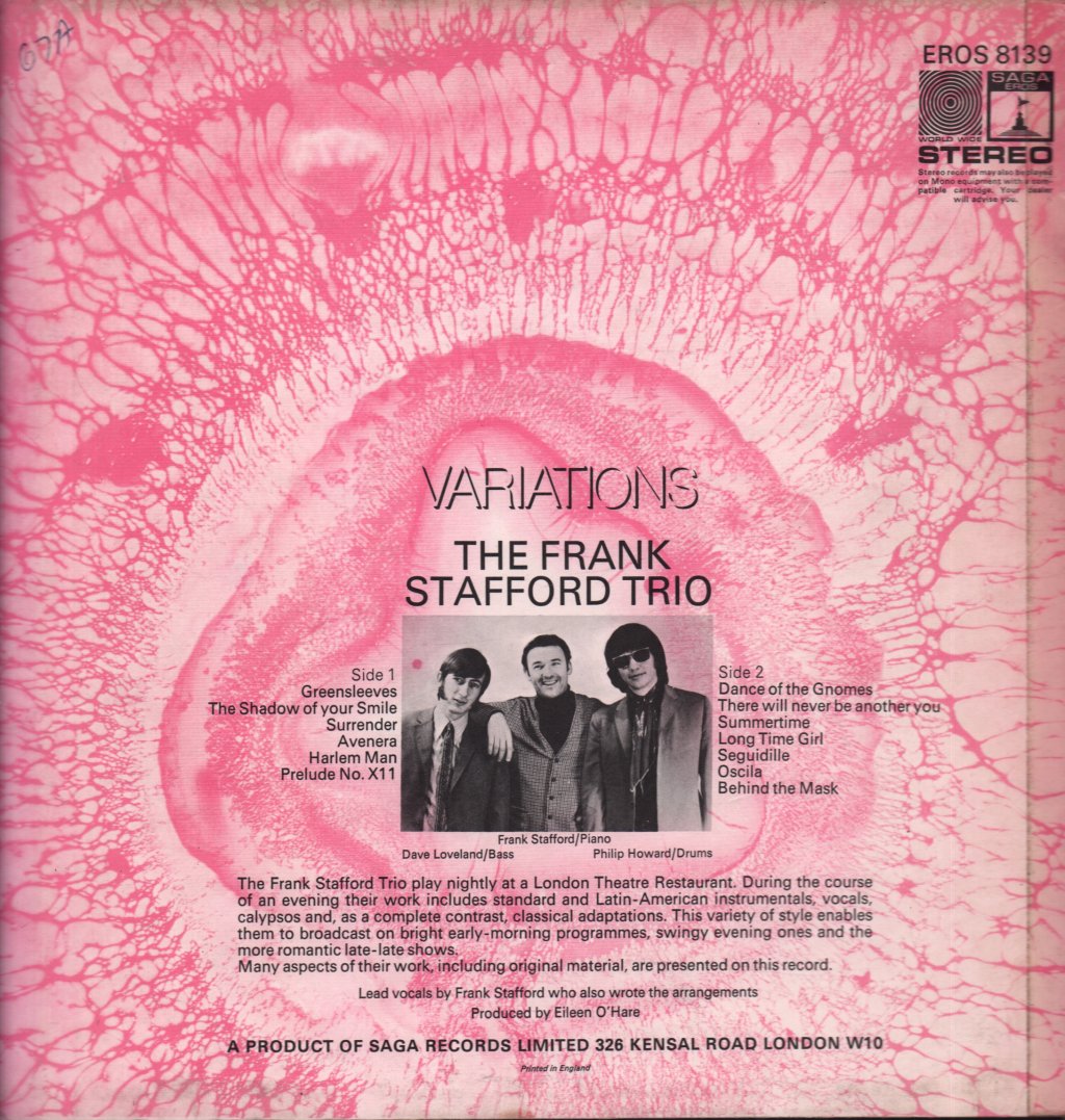 Frank Stafford Trio - Variations - Lp