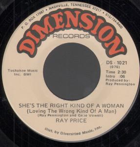 Ray Price - She's The Right Kind Of Woman - 7 Inch
