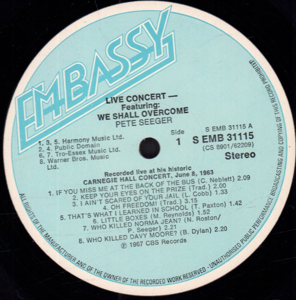 Pete Seeger - Live Concert - Lp