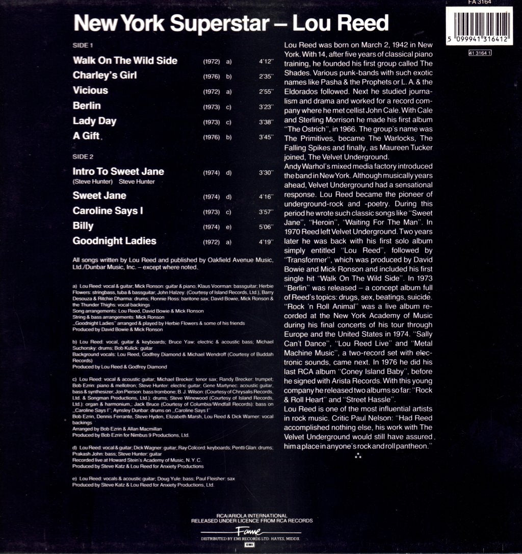 Lou Reed - New York Superstar - Lp