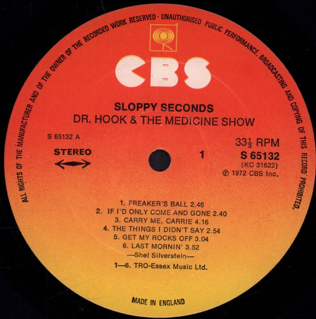 Dr Hook - Sloppy Seconds - Lp