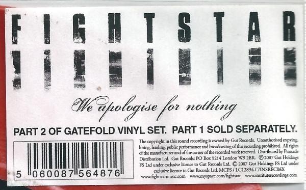 Fightstar - We Apologise For Nothing - 7 Inch