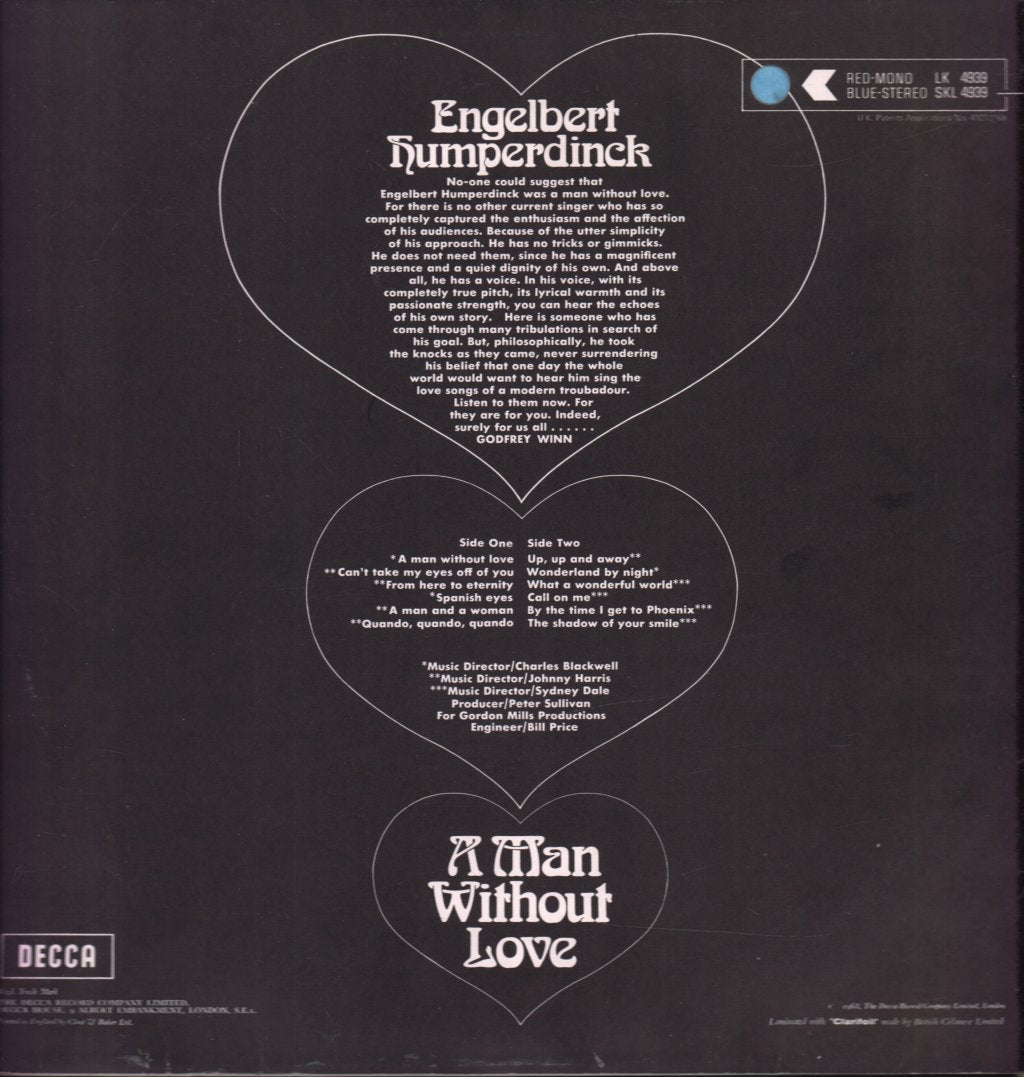 Engelbert Humperdinck - A Man Without Love - Lp