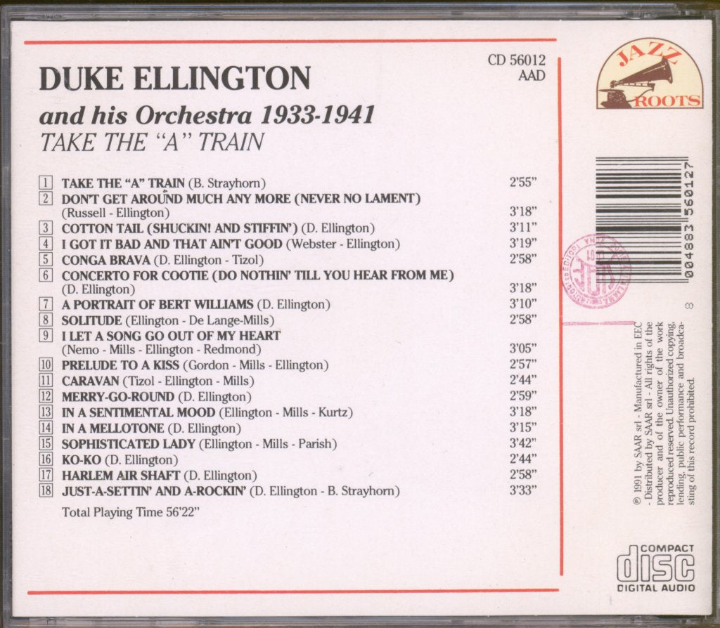 Duke Ellington And His Orchestra - 1933-1941 - Cd