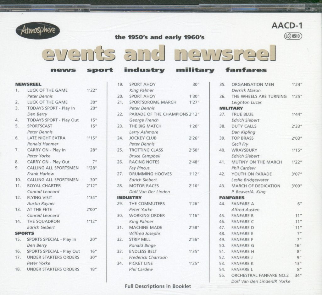 Various Artists - Events And Newsreel - The 1950's And Early 1960's - Cd