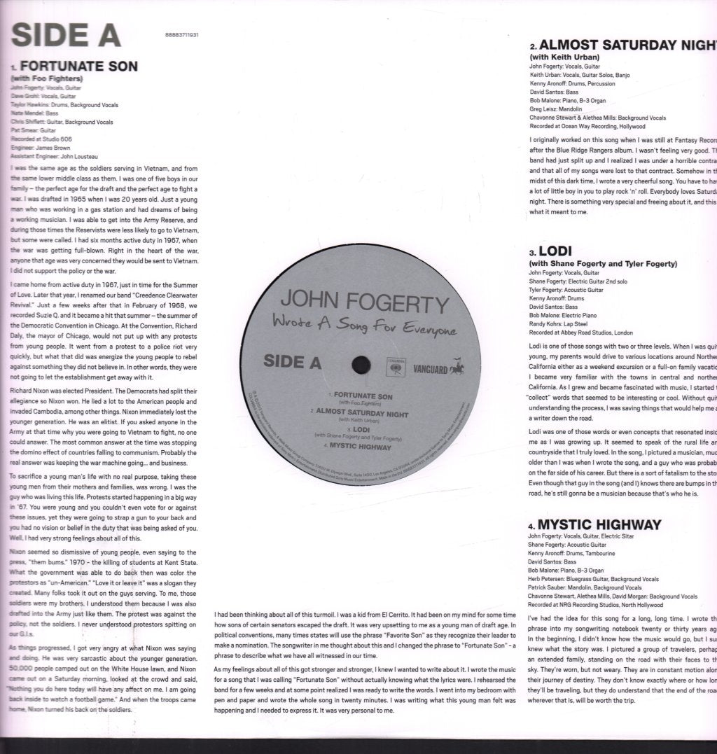 John Fogerty - Wrote A Song For Everyone - Double Lp