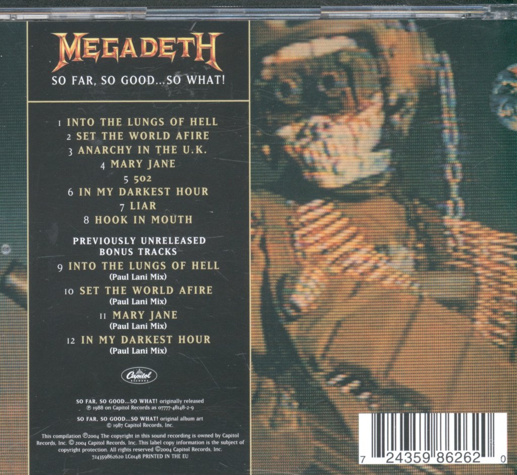 Megadeth - So Far, So Good... So What! - Cd