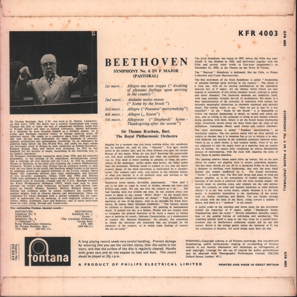 Royal Philharmonic Orchestra - beethoven Symphony No. 6 Pastoral - Lp