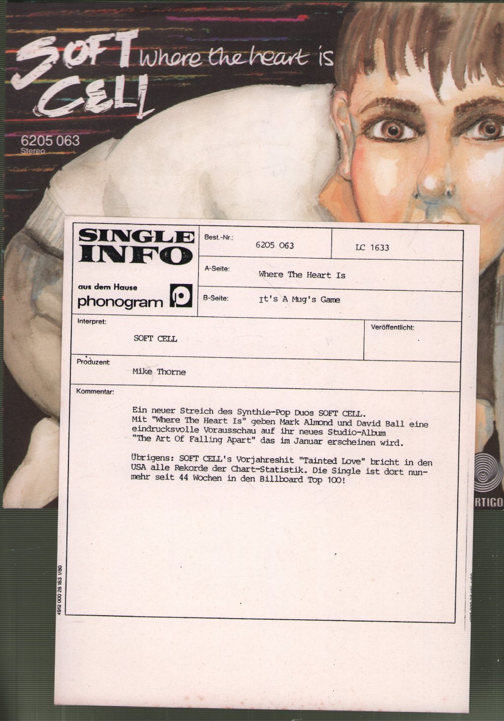 Soft Cell - Where The Heart Is - 7 Inch