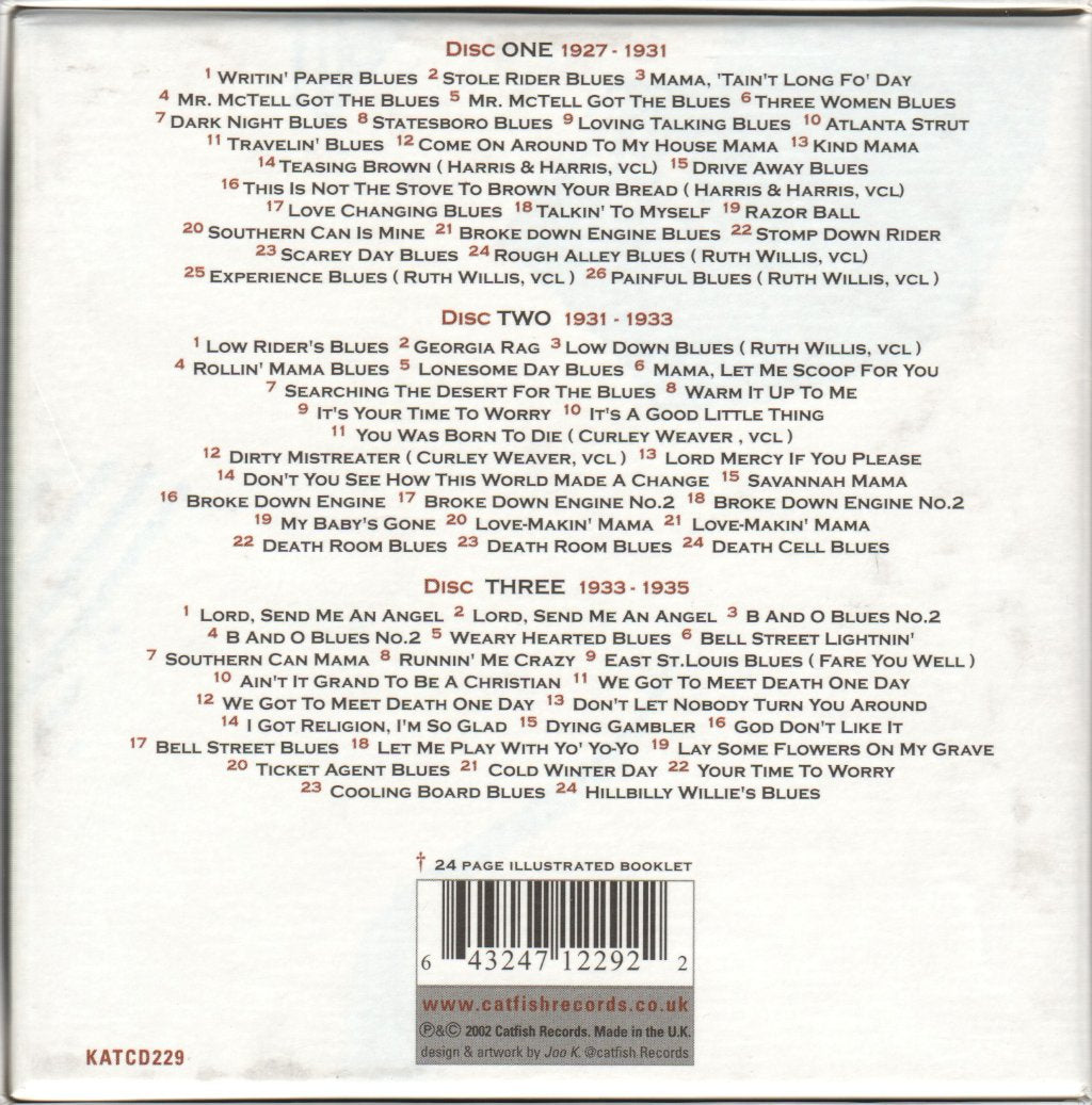 Blind Willie Mctell - Definitive Blind Willie McTell 1927-1935 - Triple Cd