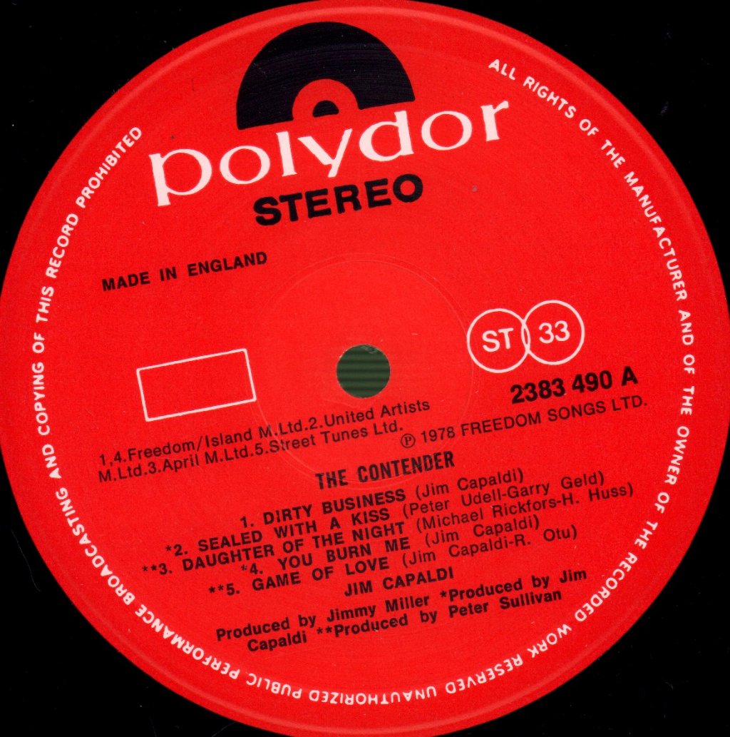 Jim Capaldi - Contender - Lp