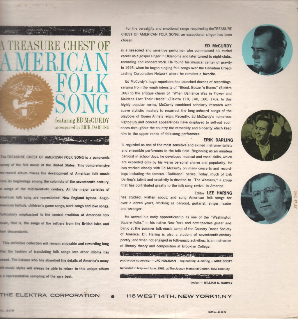 Ed Mccurdy - A Treasure Chest Of American Folk Song - Double Lp