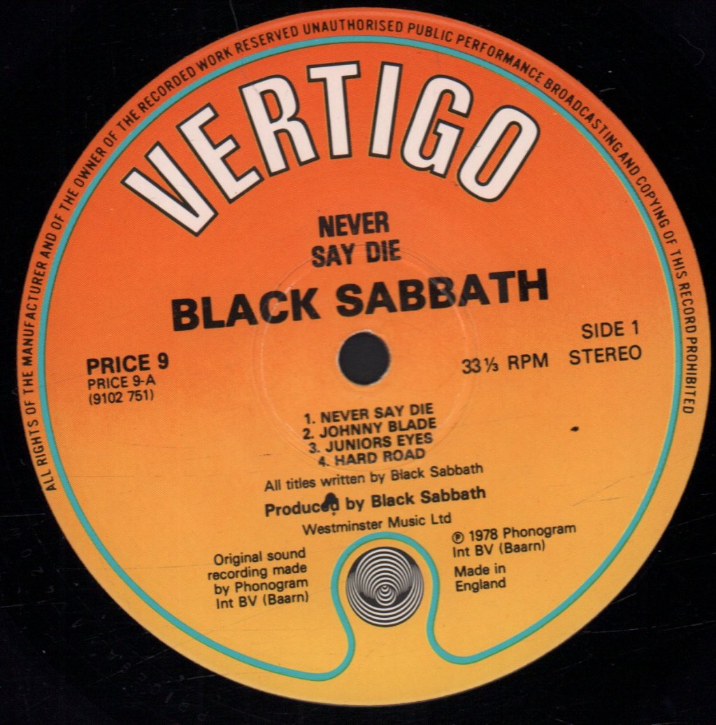 Black Sabbath - Never Say Die - Lp