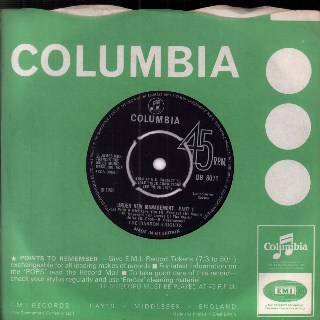 Barron Knights - Under New Management - 7 Inch