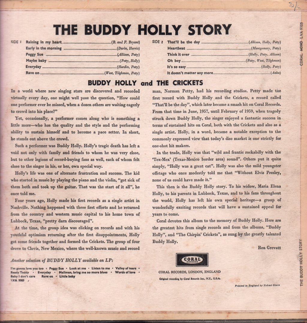 Buddy Holly - Story - Lp