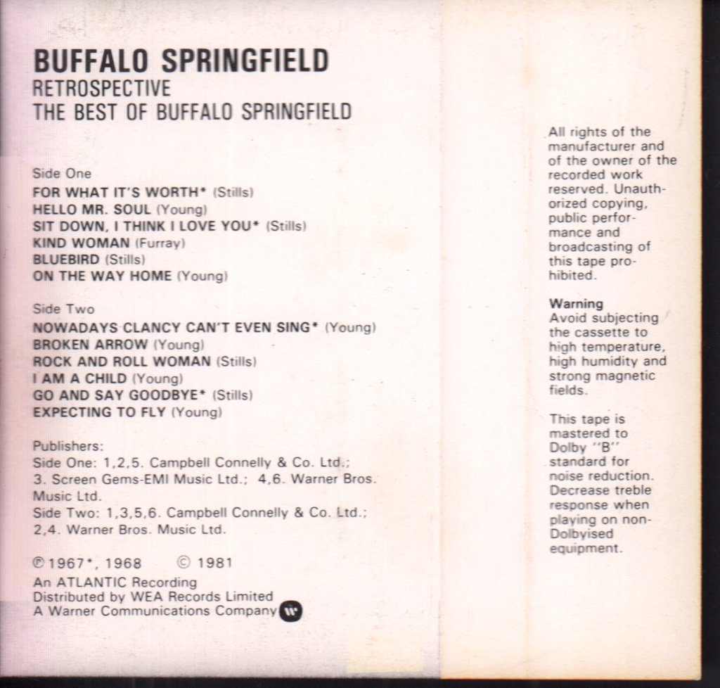 Buffalo Springfield - Retrospective - Cassette