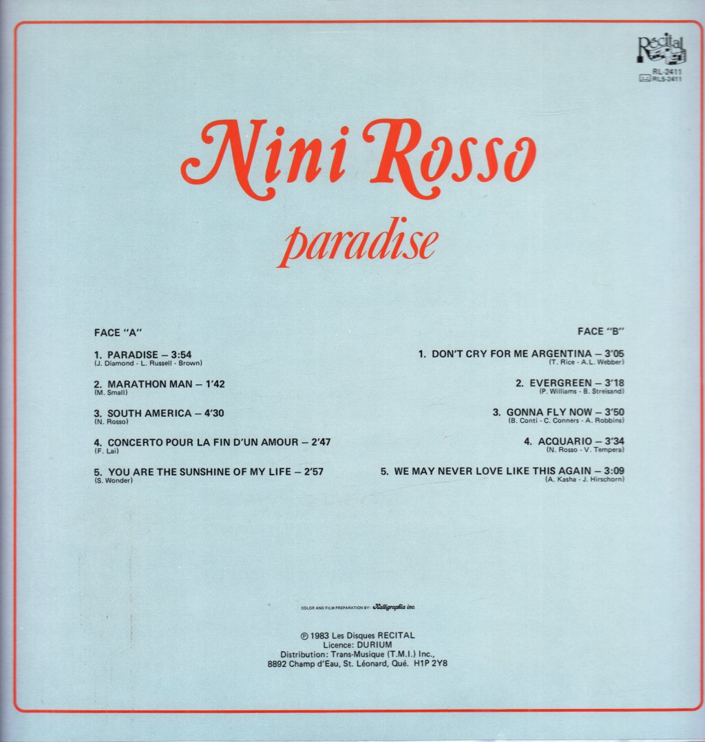 Nini Rosso - Paradise - Lp