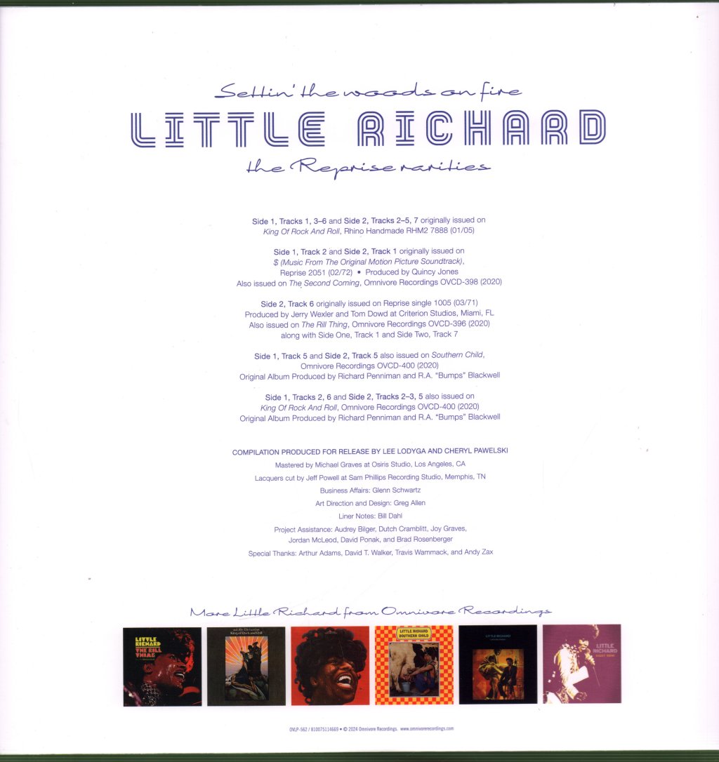Little Richard - Settin’ The Woods On Fire: The Reprise Rarities - Lp