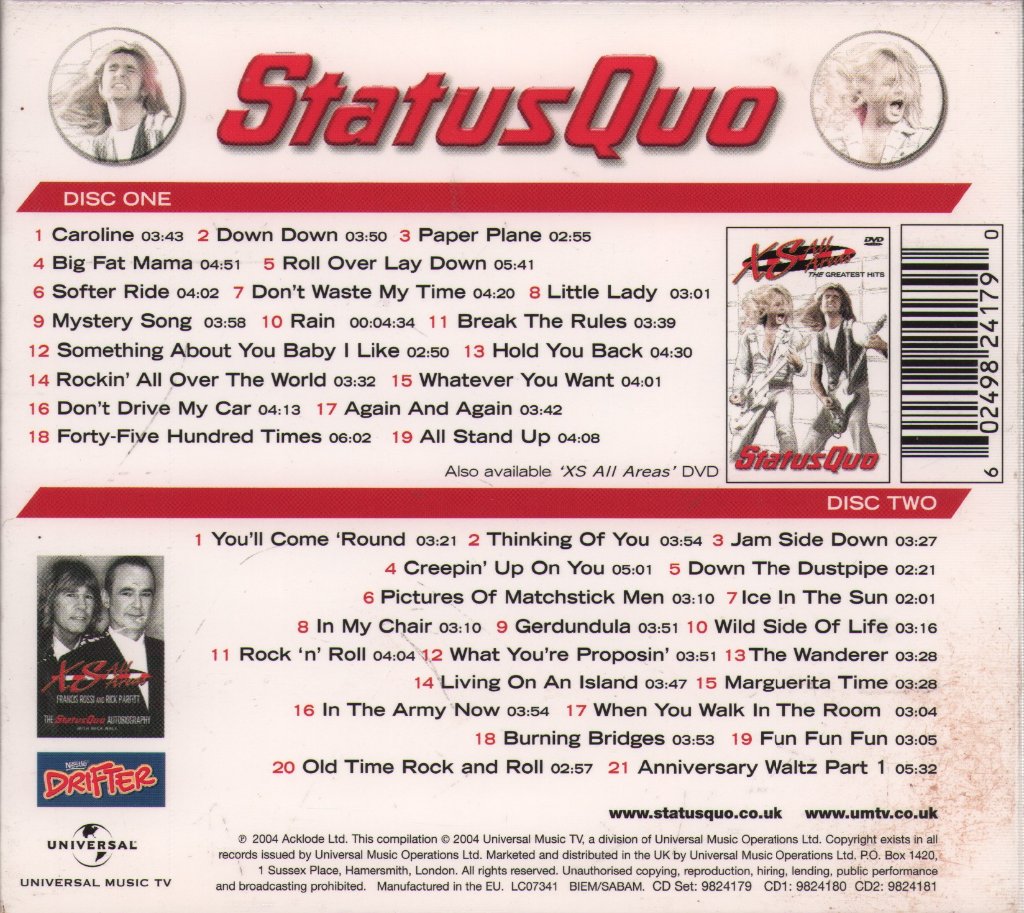 Status Quo - XS All Areas (The Greatest Hits) - Double Cd