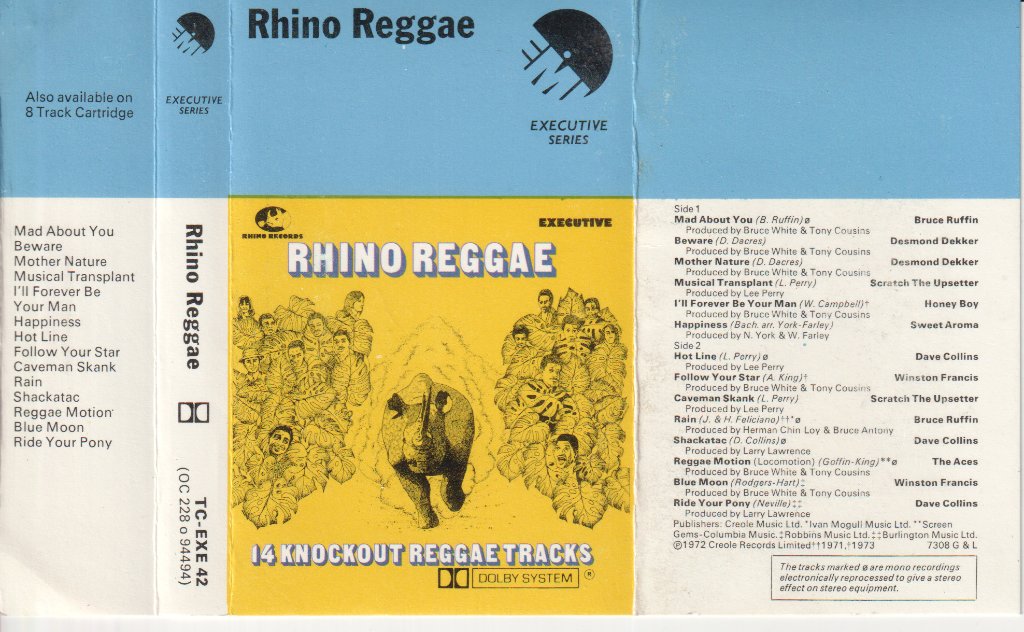 Various Artists - Rhino Reggae - Cassette