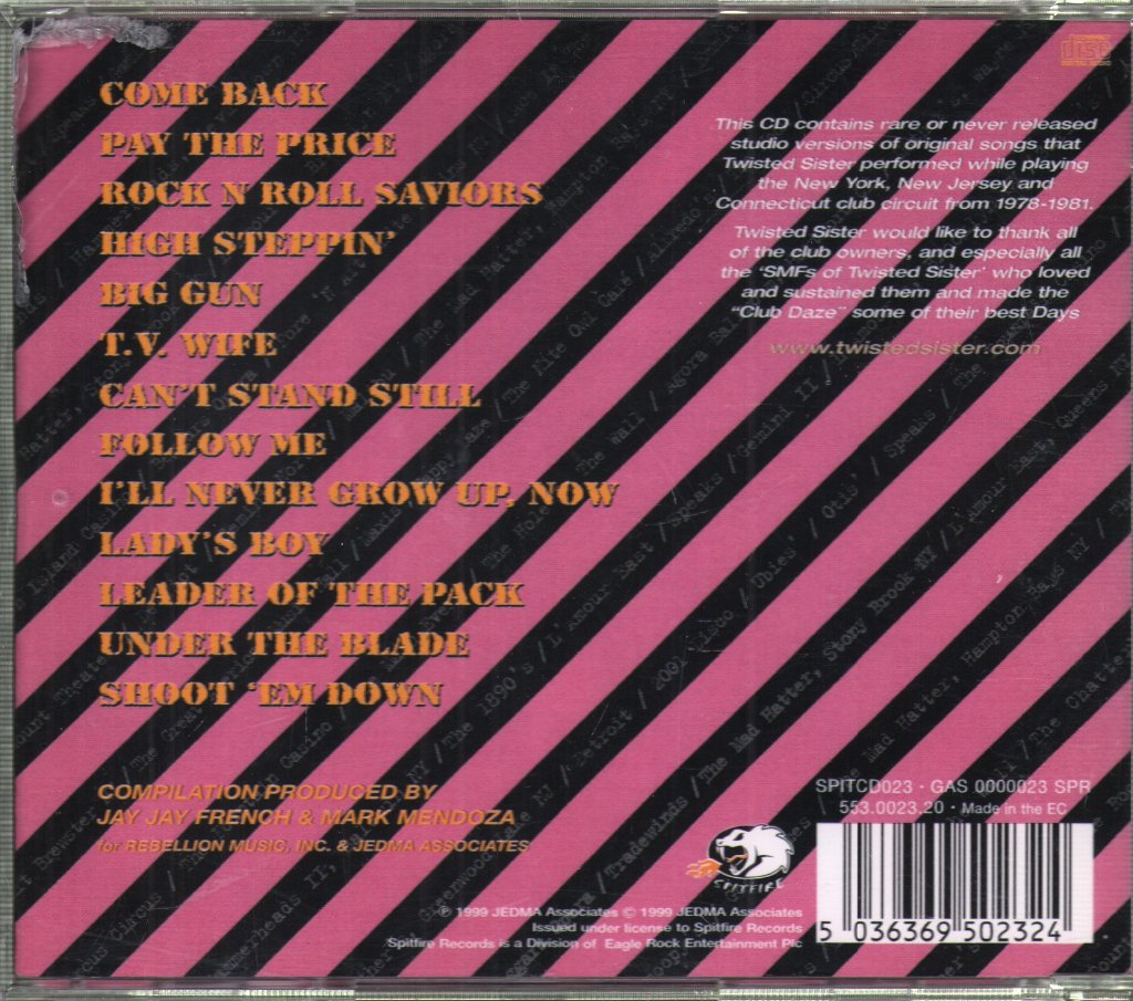 Twisted Sister - Club Daze Vol. 1 (The Studio Sessions) - Cd