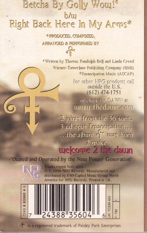 Prince - Betcha By Golly - Cassette