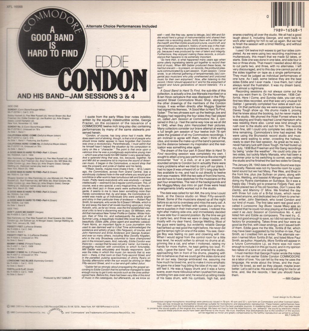 Eddie Condon - Jam Sessions 3 and 4 - Lp