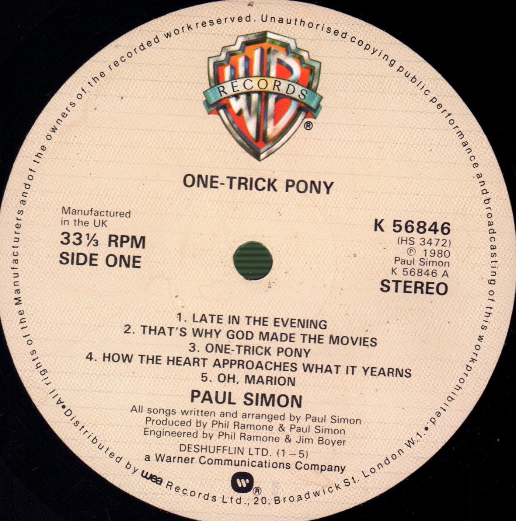 Paul Simon - One Trick Pony - Lp