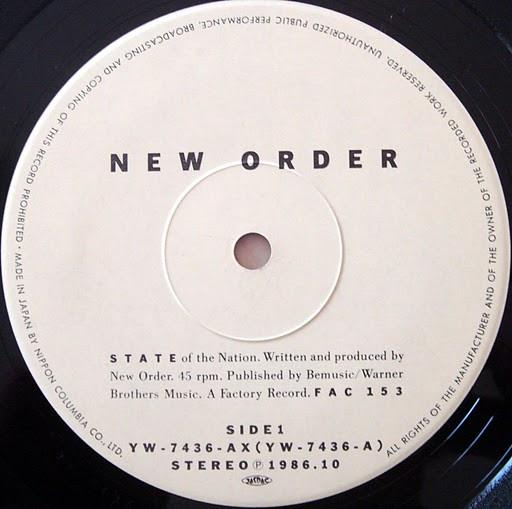 New Order - State Of The Nation - 12 Inch