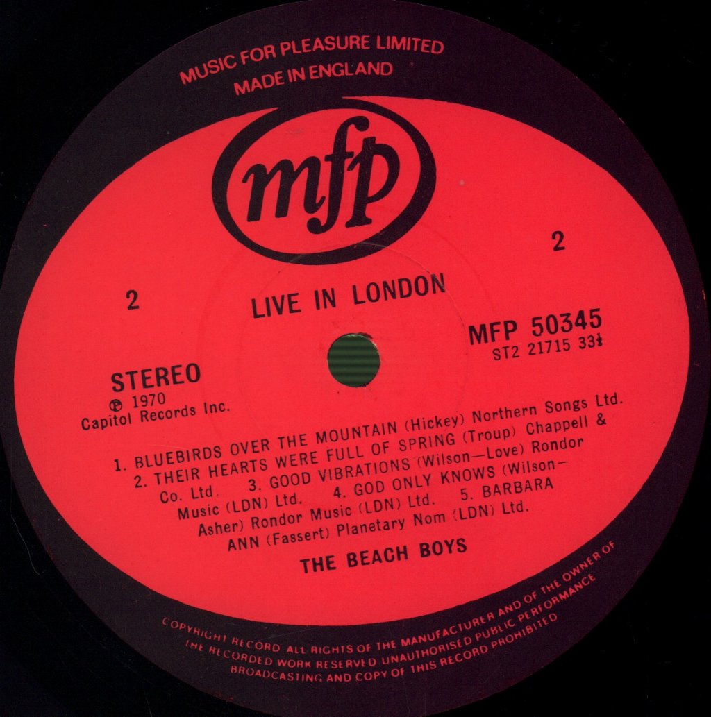 Beach Boys - Live In London - Lp
