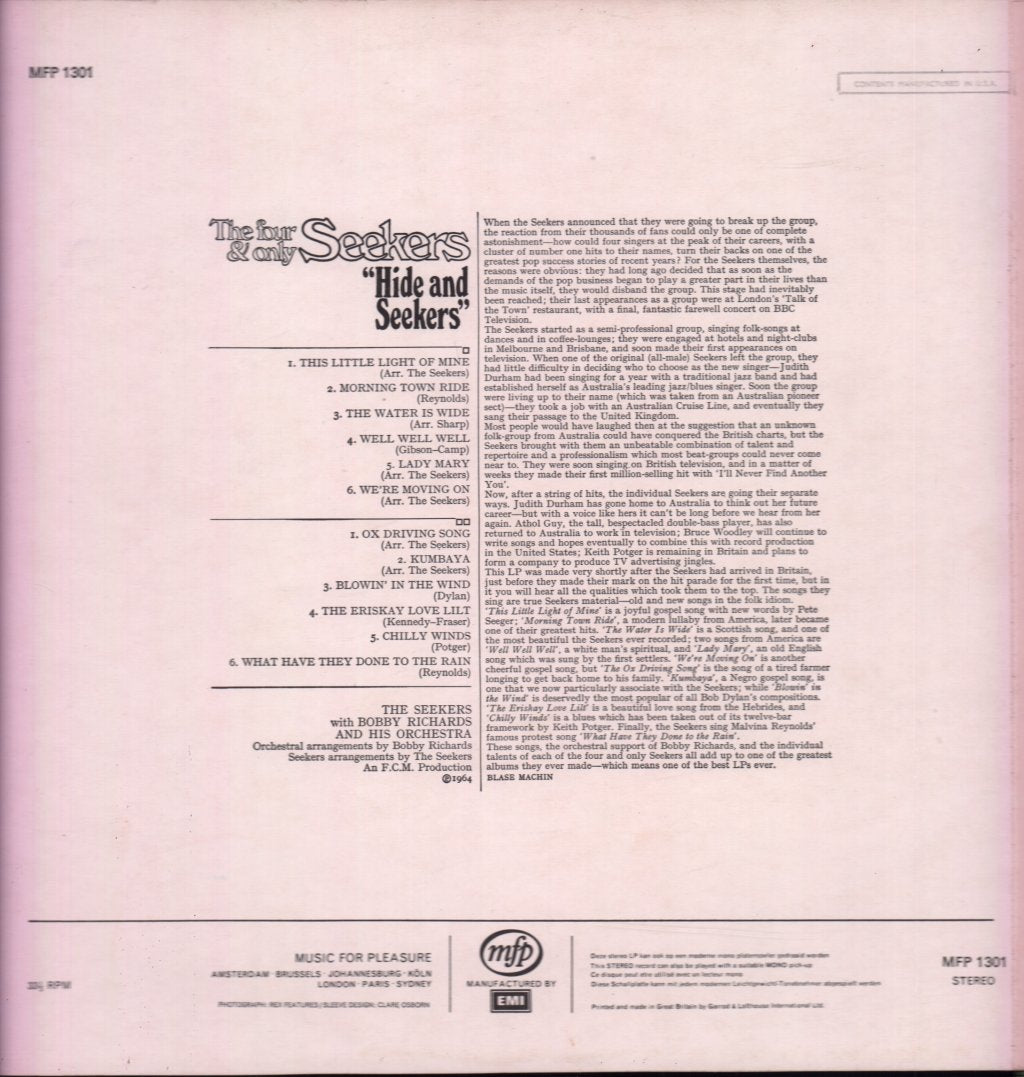 Seekers - Hide And Seekers - Lp