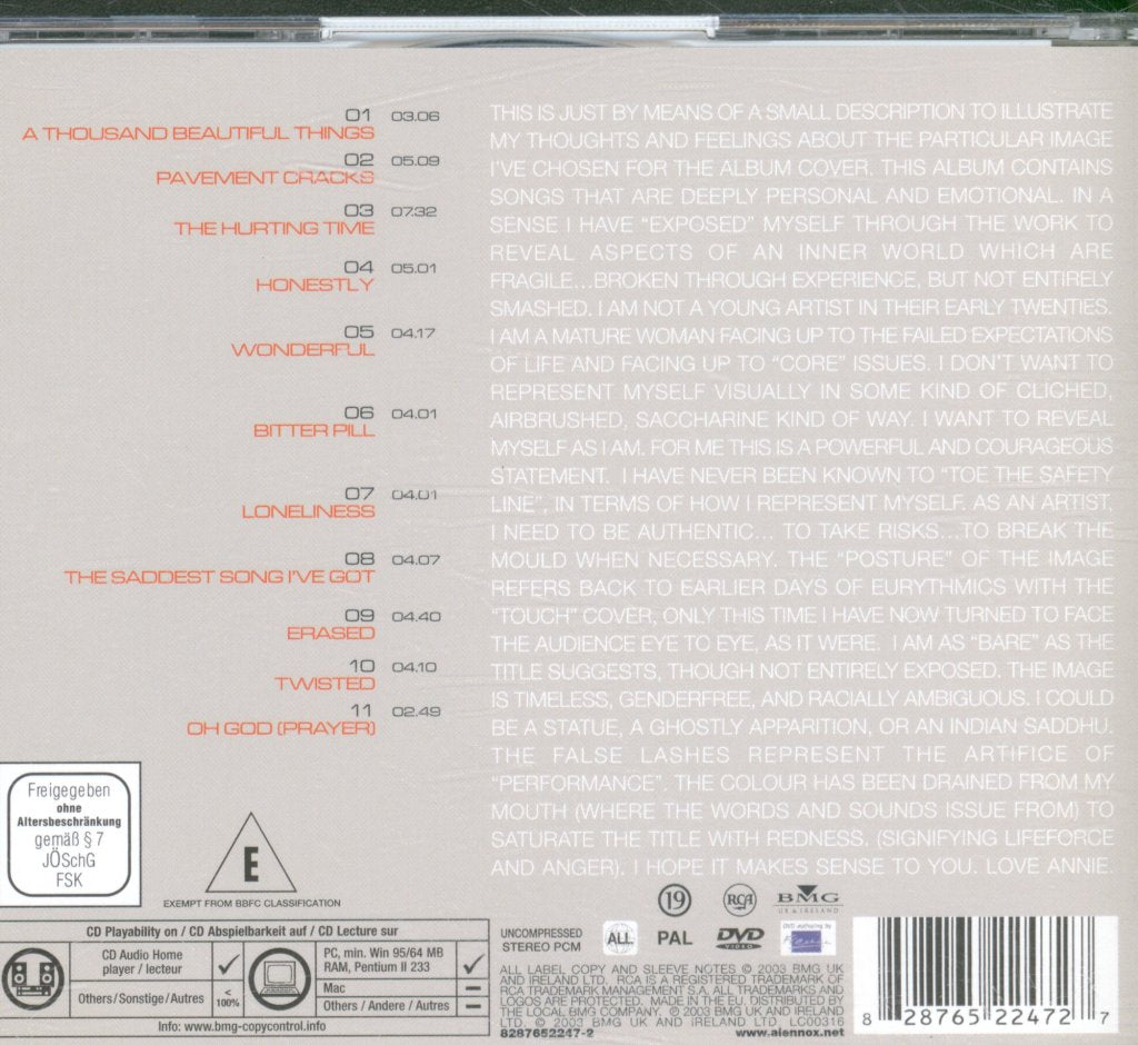 Annie Lennox - Bare - Cd/Dvd