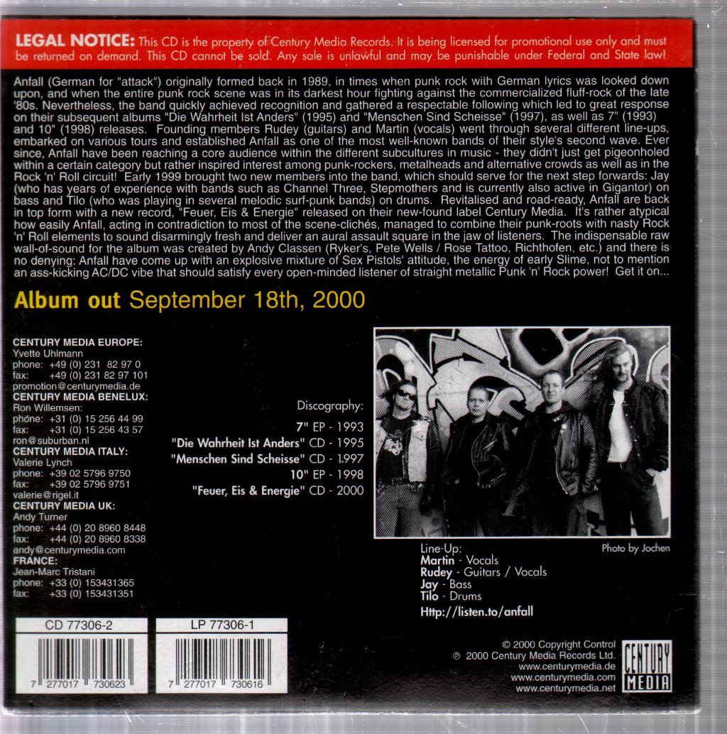Anfall - Feuer Els And Energie - Cd