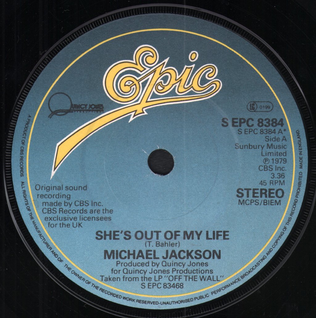 Michael Jackson - She's Out Of My Life - 7 Inch