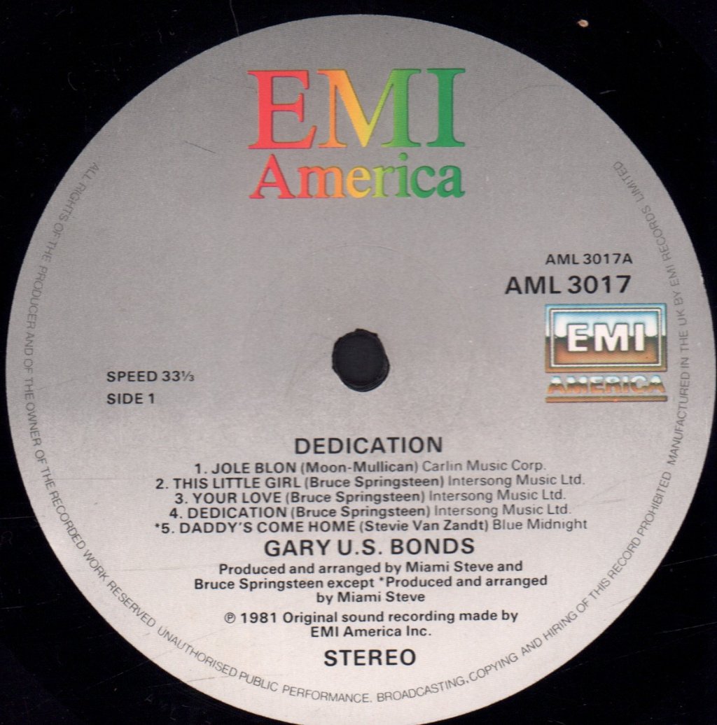 Gary Us Bonds - Dedication - Lp