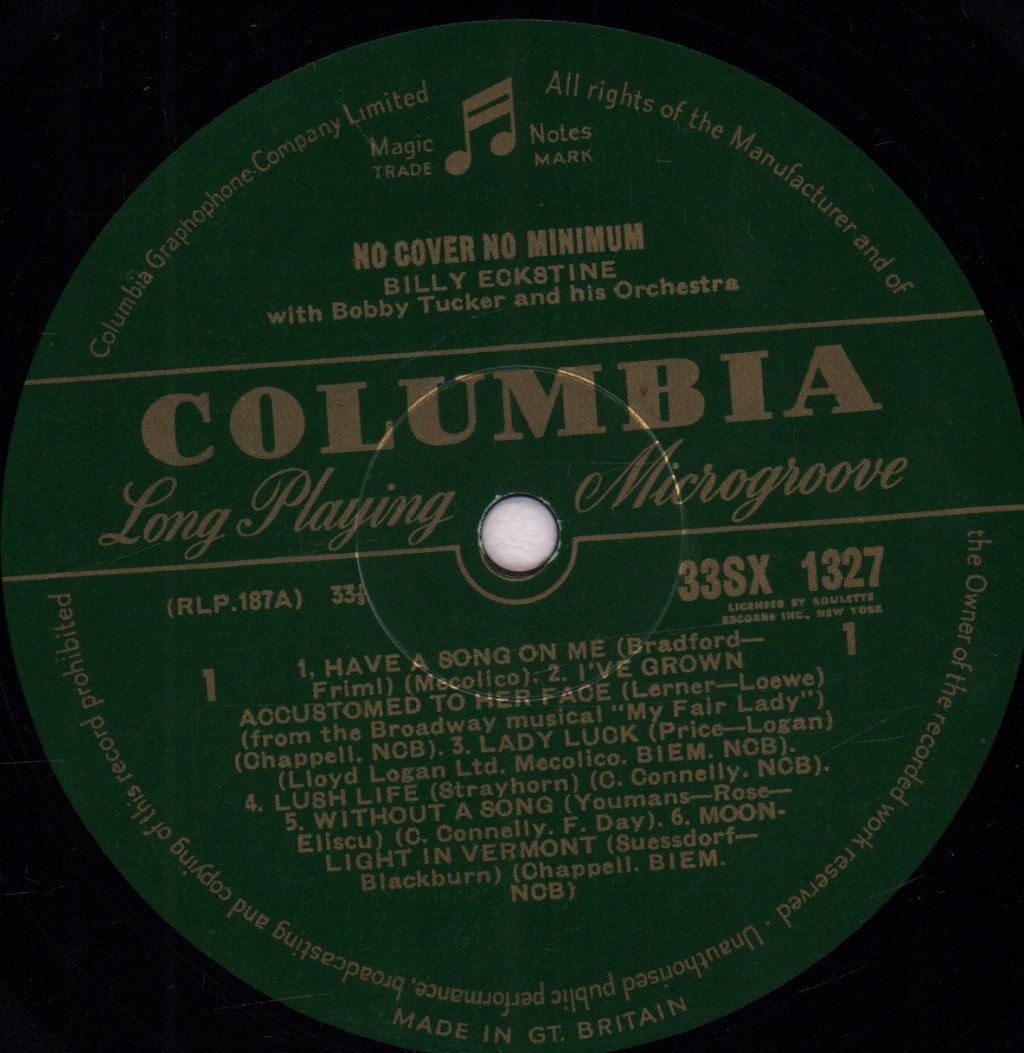 Billy Eckstine - No Cover No Minimum - Lp