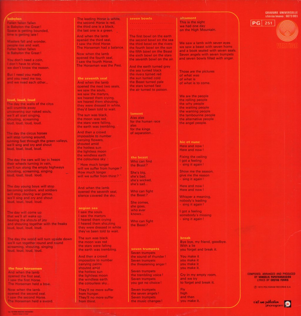 Aphrodite's Child - 666 - Double Lp