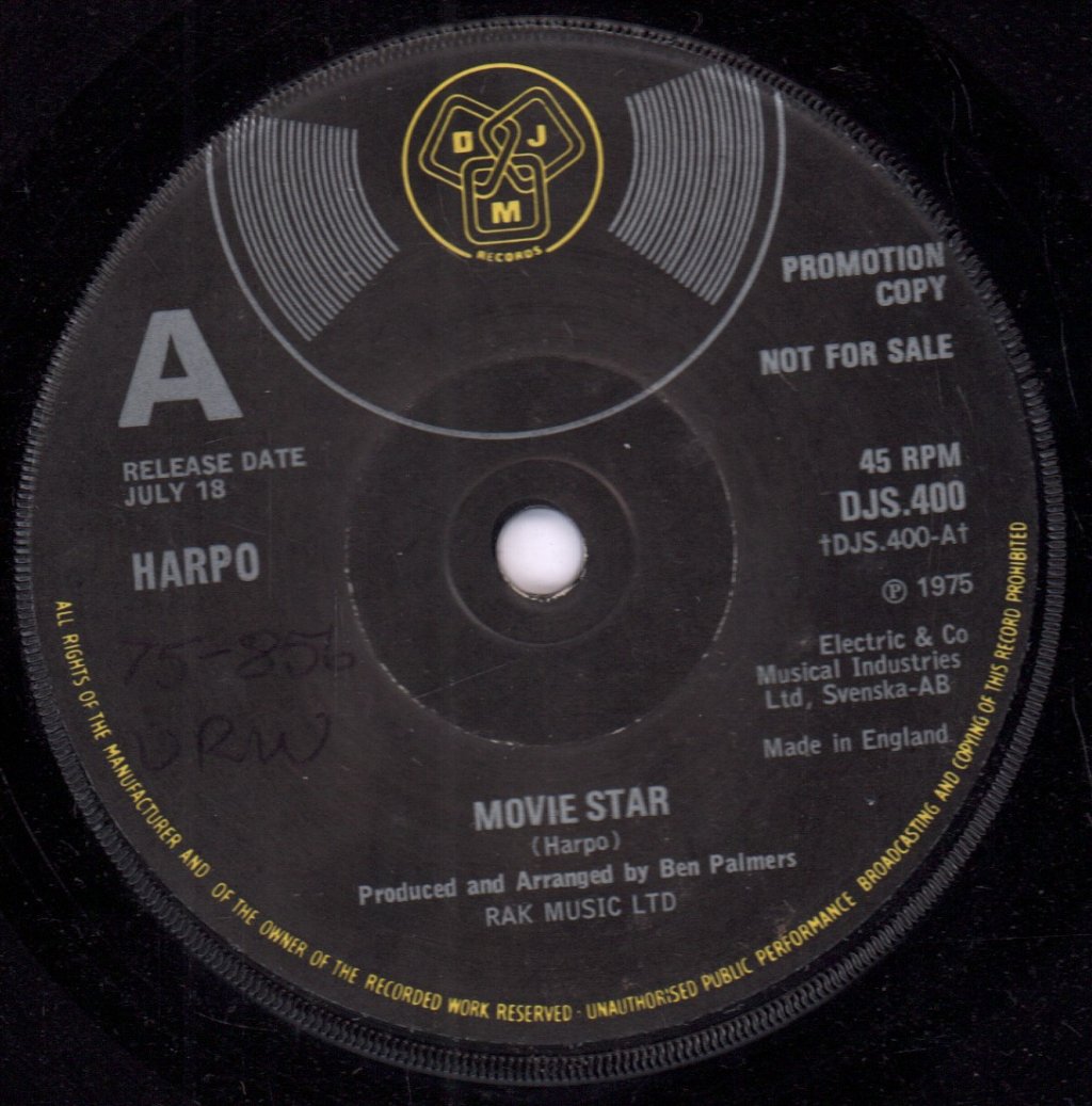 Harpo - Movie Star - 7 Inch