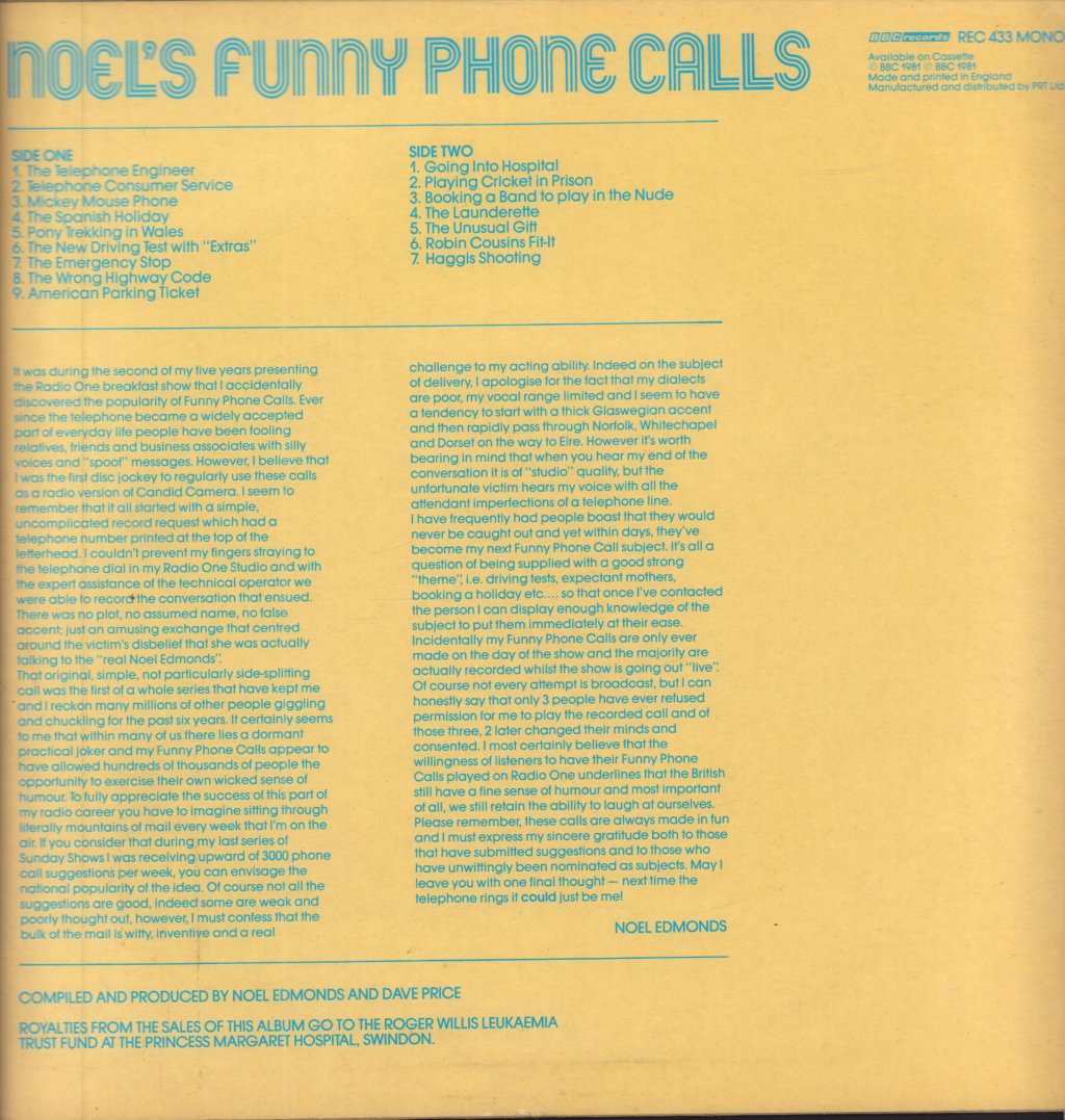 Noel Edmonds - Noel's Funny Phone Calls - Lp
